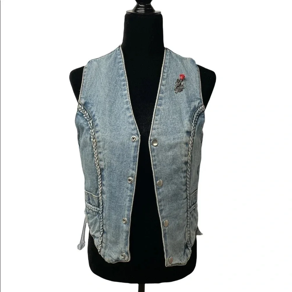 USA Bikers Dream Apparel Jean Vest Medium Honda Eagle on the back - Picture 3 of 16